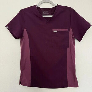 Figs Catarina One-Pocket Scrub Top Deep Purple Women's Small